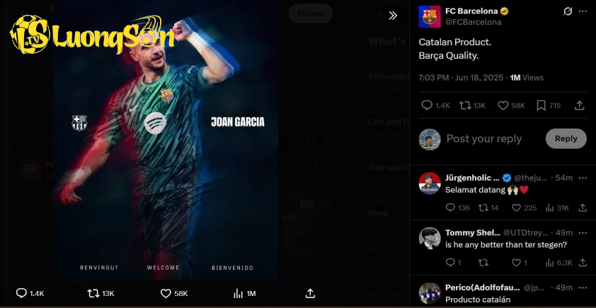 Barca chiêu mộ thành công Joan Garcia (Ảnh: FCB). Barca chiêu mộ thành công Joan Garcia (Ảnh: FCB).